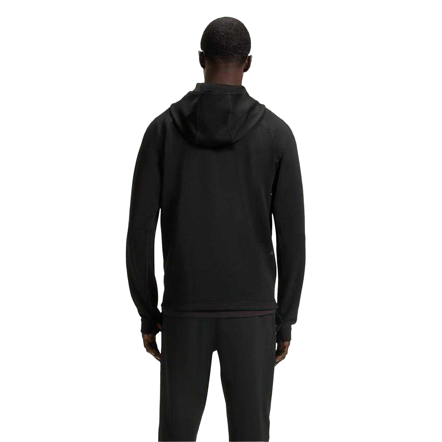 Black - Back - Boss Mens Active Workout Full Zip Hoodie