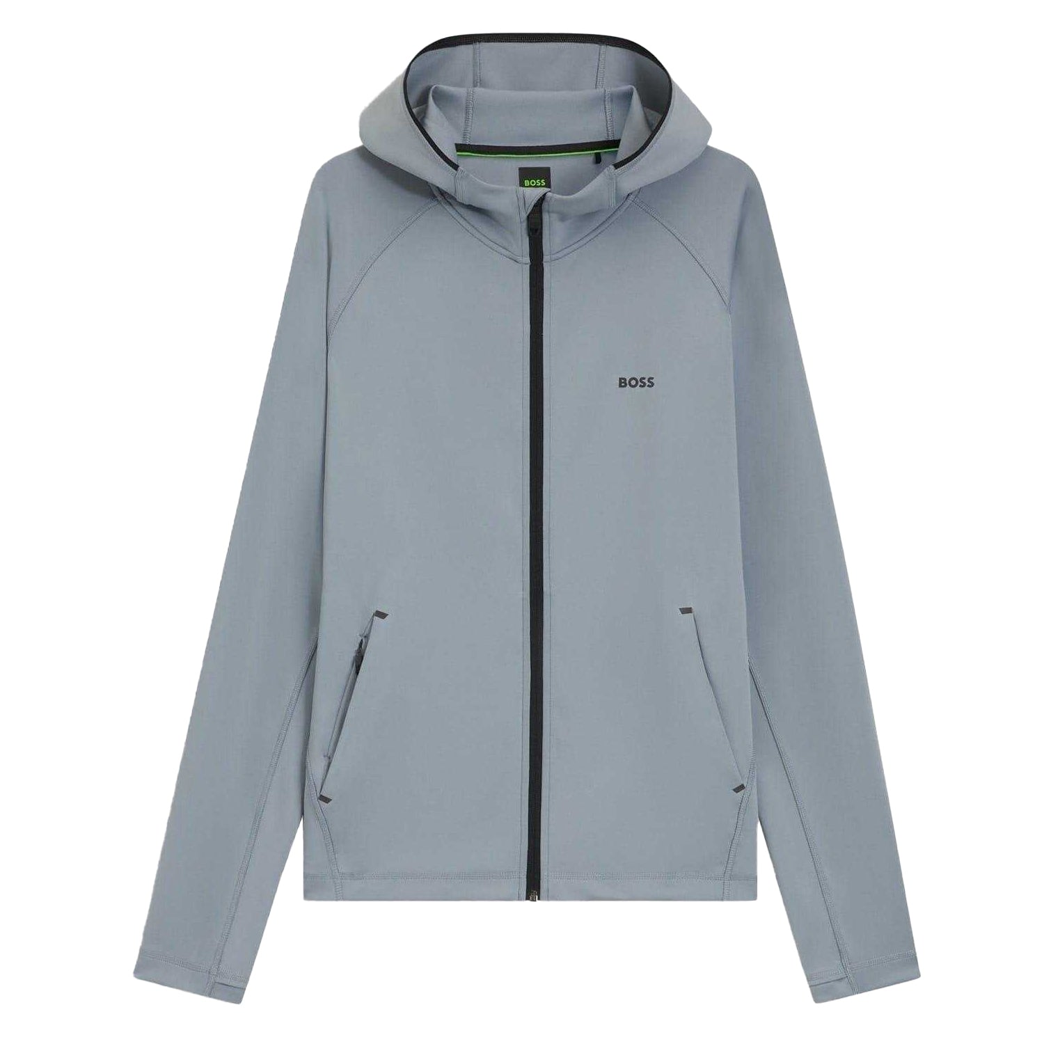 Dark Grey - Front - Boss Mens Active Workout Full Zip Hoodie