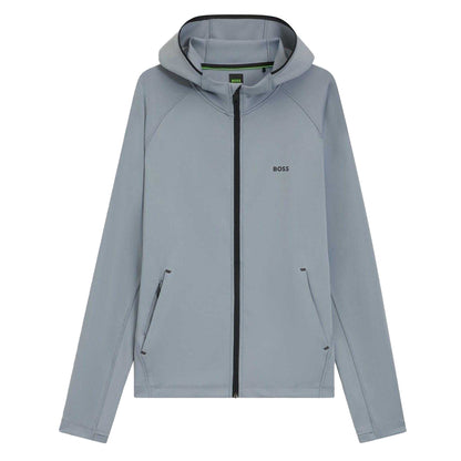 Dark Grey - Front - Boss Mens Active Workout Full Zip Hoodie