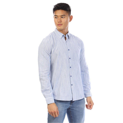 Blue - Front - Peter Werth Mens Regular Long-Sleeved Shirt