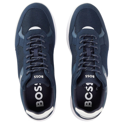 Dark Blue - Side - Boss Mens Extreme Logo Trainers