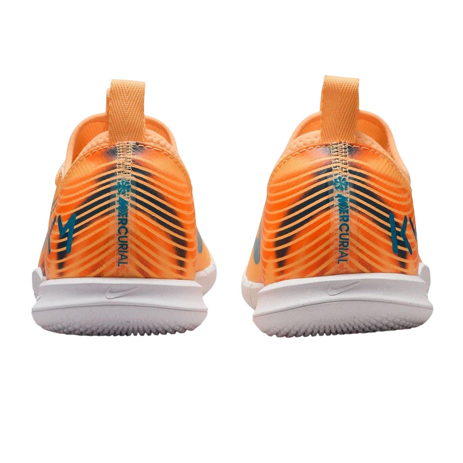 Orange-Melon - Back - Nike Childrens-Kids Mercurial Vapor Academy Graphic Print Shoes