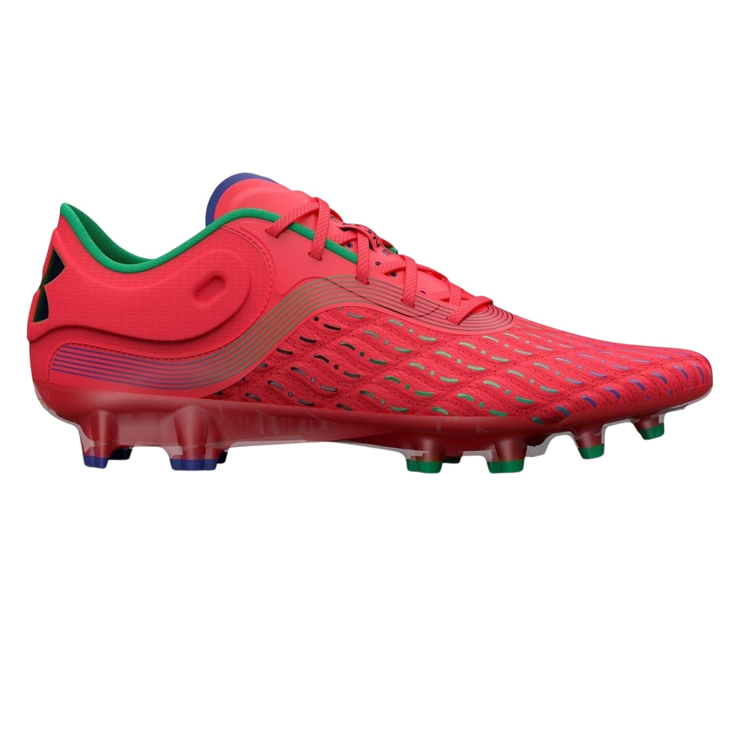 Red-Green-Black - Front - Under Armour Womens-Ladies Clone Magnetico Elite Firm Ground Football Boots