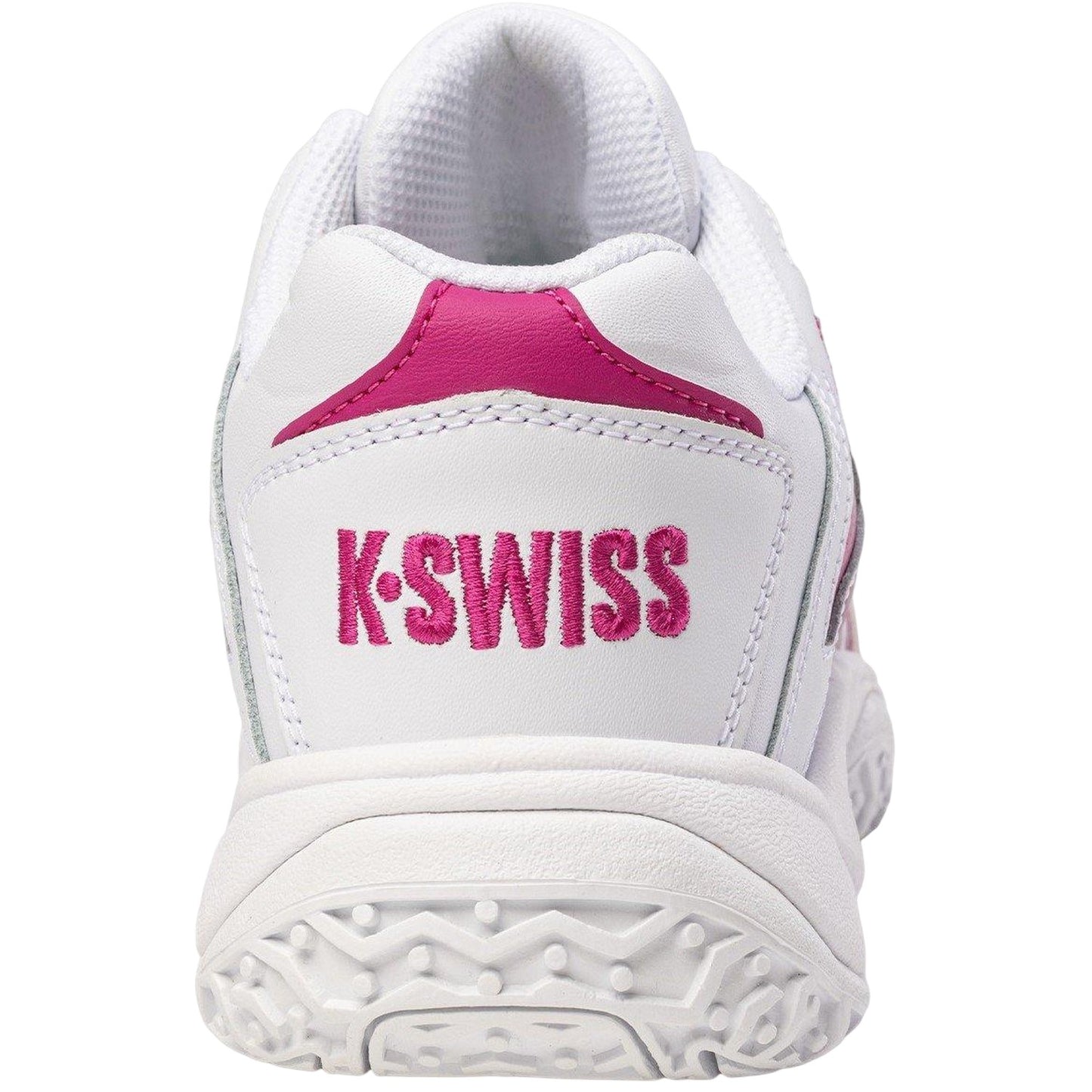 White - Back - K-Swiss Mens Logo Leather Low Cut Tennis Shoes