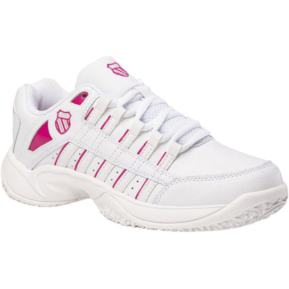 White - Pack Shot - K-Swiss Mens Logo Leather Low Cut Tennis Shoes