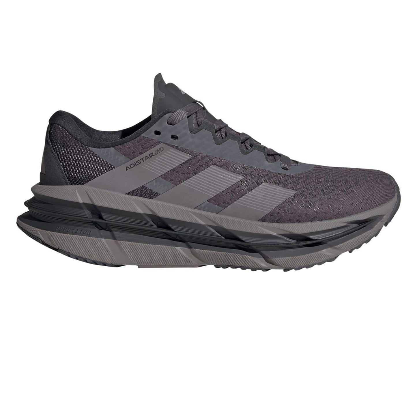 Grey-Taupe-Carbon - Front - Adidas Womens-Ladies Adistar Byd Stripes Chunky Sole Trainers