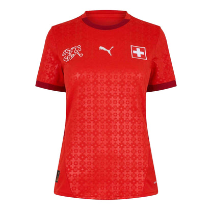Red - Front - Switzerland Womens-Ladies 2025 Puma Home Shirt