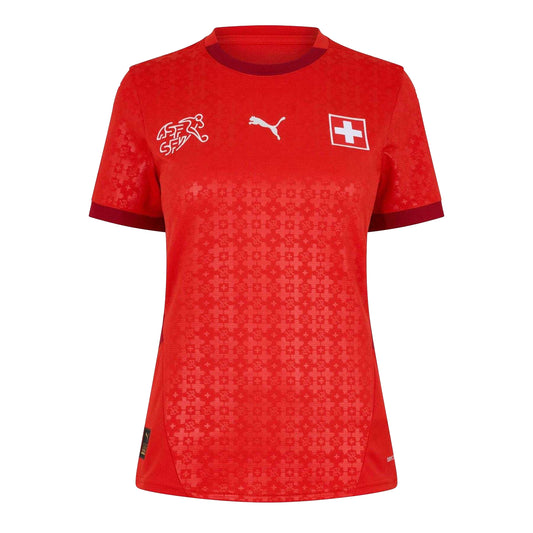 Red - Front - Switzerland Womens-Ladies 2025 Puma Home Shirt