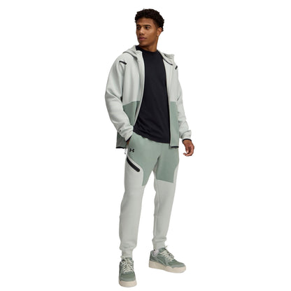 Green-Black - Lifestyle - Under Armour Mens Unstoppable Fleece Zip Pocket Joggers