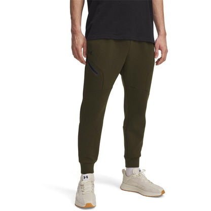 Green - Front - Under Armour Mens Unstoppable Fleece Zip Pocket Joggers