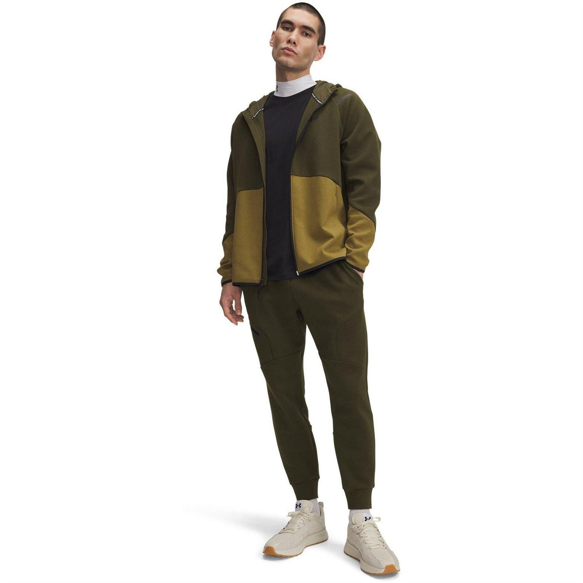 Green - Lifestyle - Under Armour Mens Unstoppable Fleece Zip Pocket Joggers