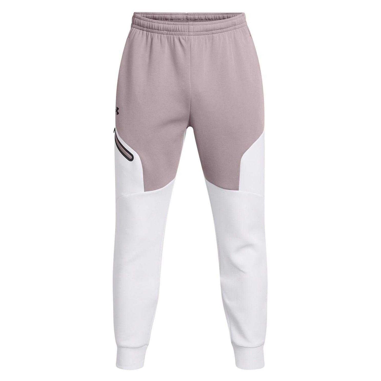 Grey - Front - Under Armour Mens Unstoppable Fleece Zip Pocket Joggers