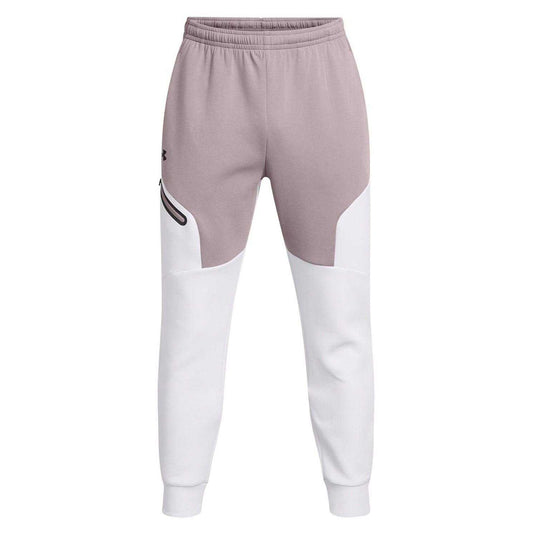 Grey - Front - Under Armour Mens Unstoppable Fleece Zip Pocket Joggers