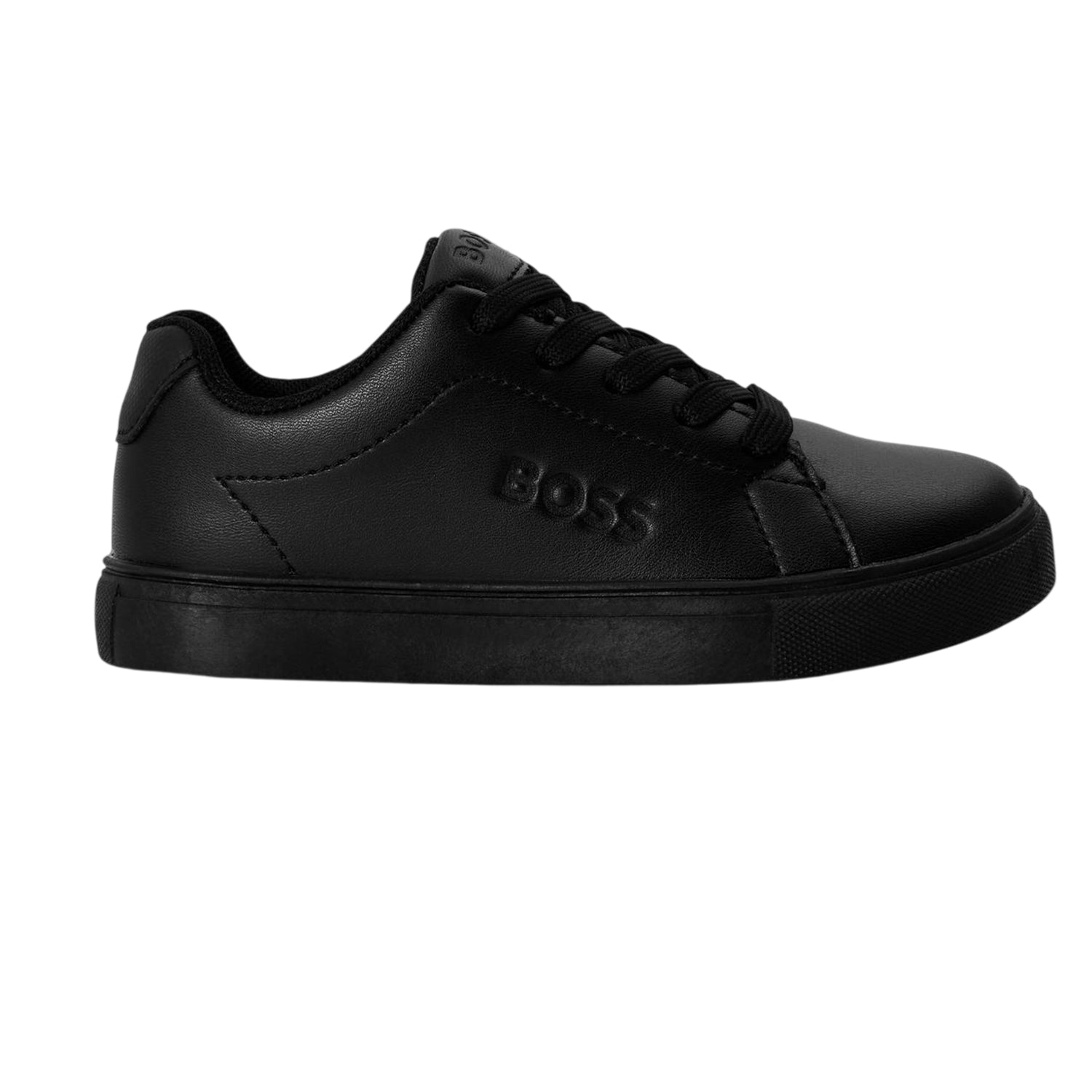 Black - Front - Boss Childrens-Kids Logo Low Cut Trainers