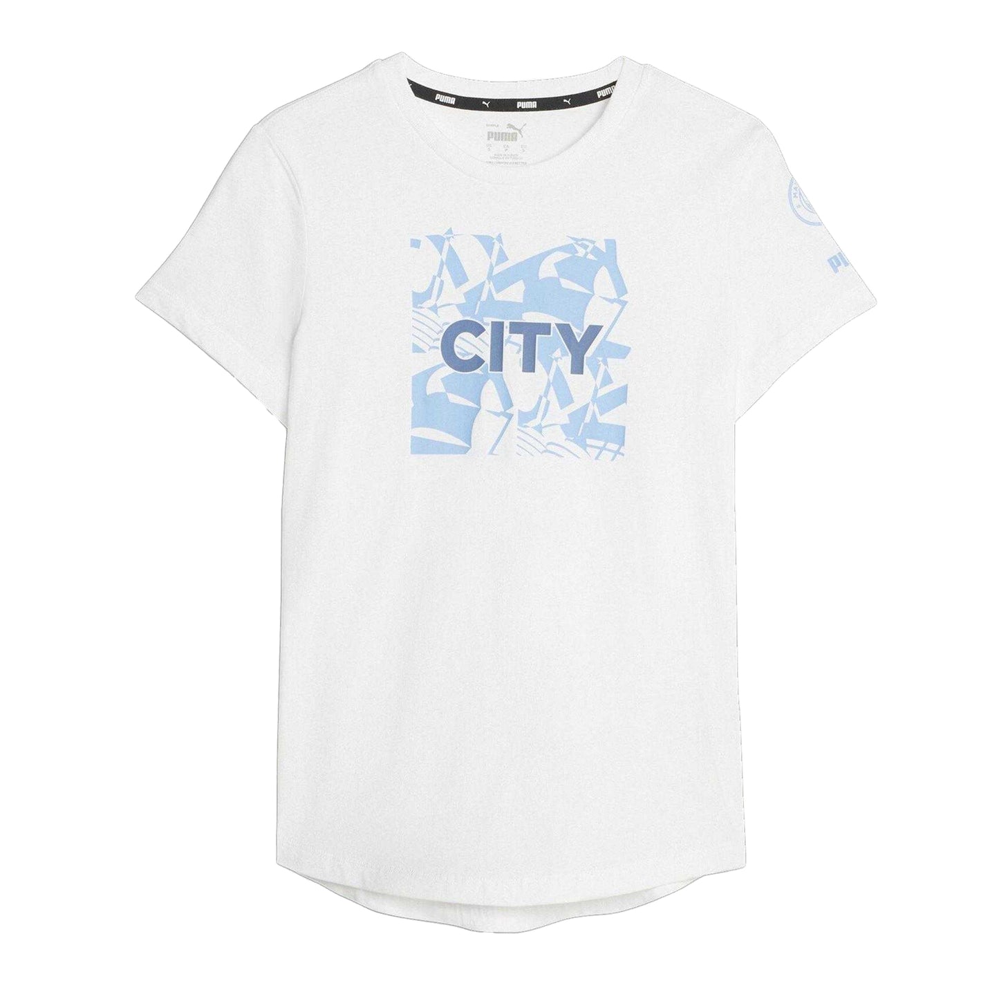 Puma White - Front - Puma Womens-Ladies Ftbl core Manchester City FC T-Shirt