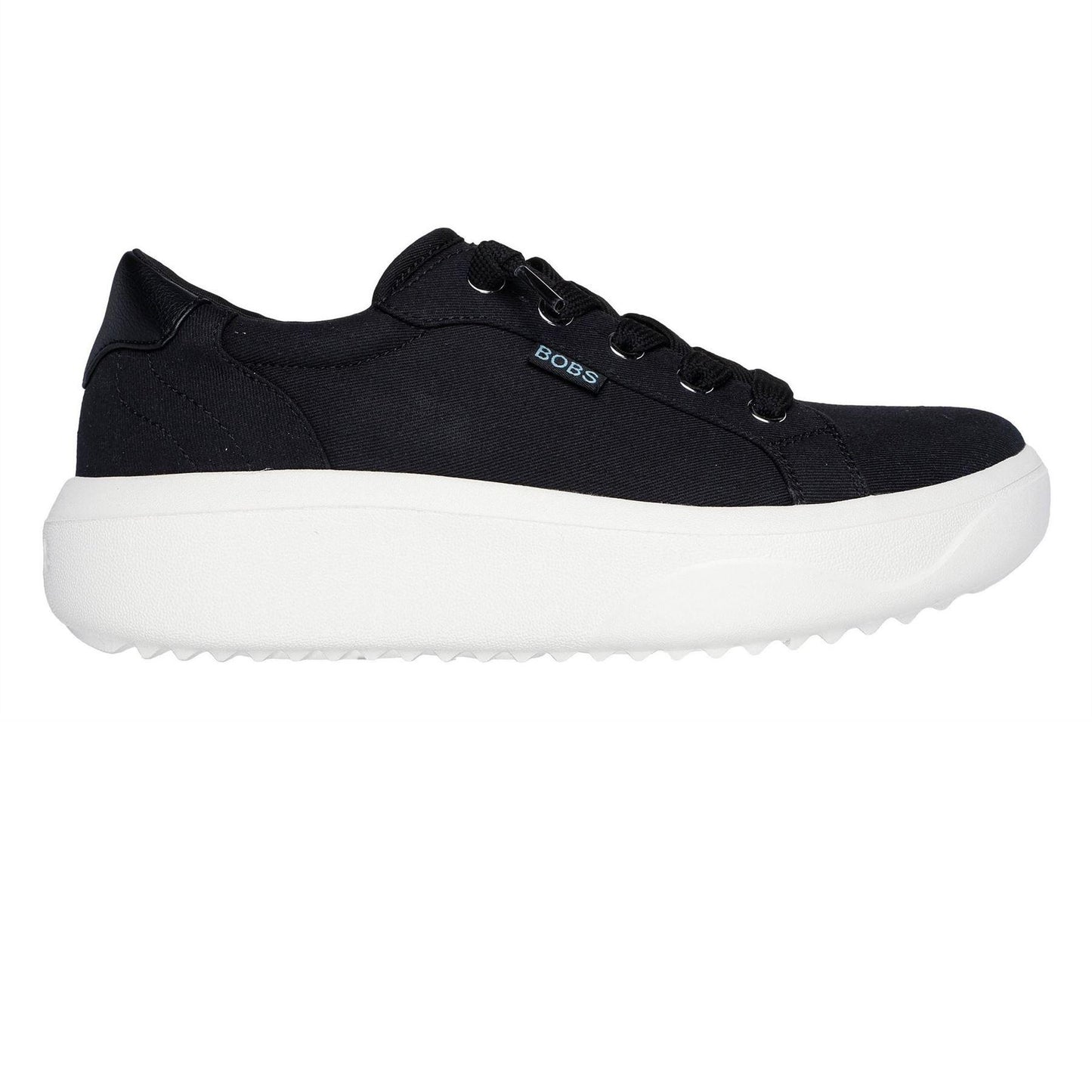 Black - Front - Skechers Womens-Ladies Popupsmax Canvas Platform Trainers