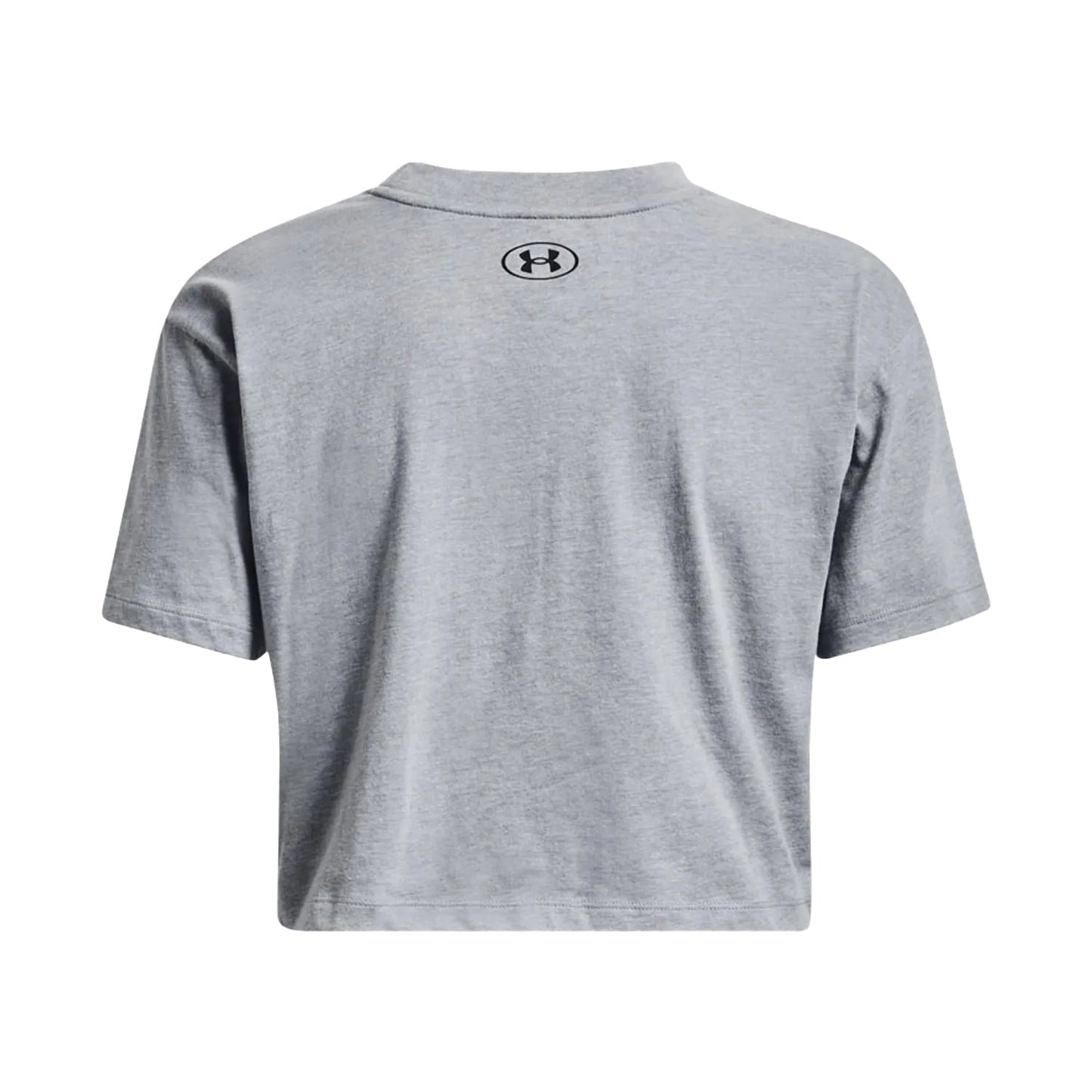 Grey - Back - Under Armour Womens-Ladies Collegiate Short-Sleeved Crop T-Shirt