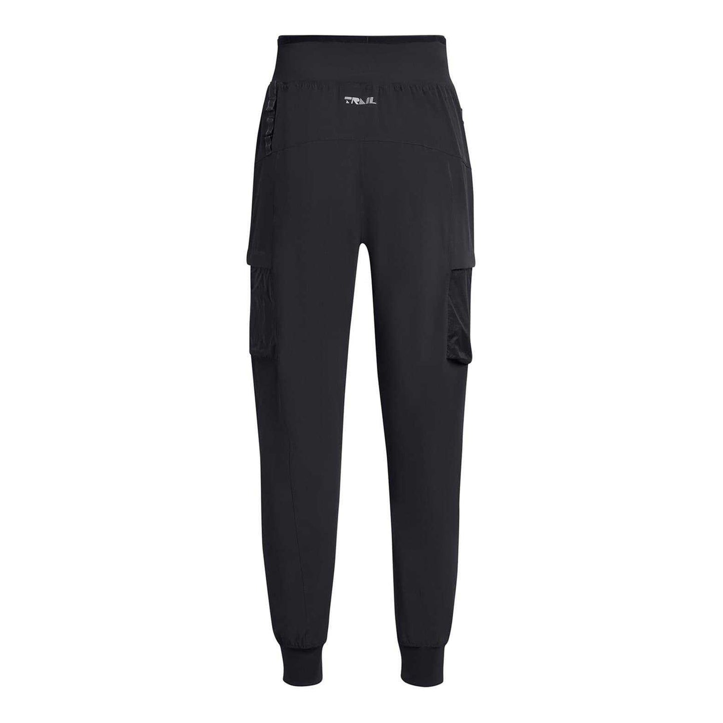 Dark Grey - Back - Under Armour Womens-Ladies Trail Run Side Pocket Joggers