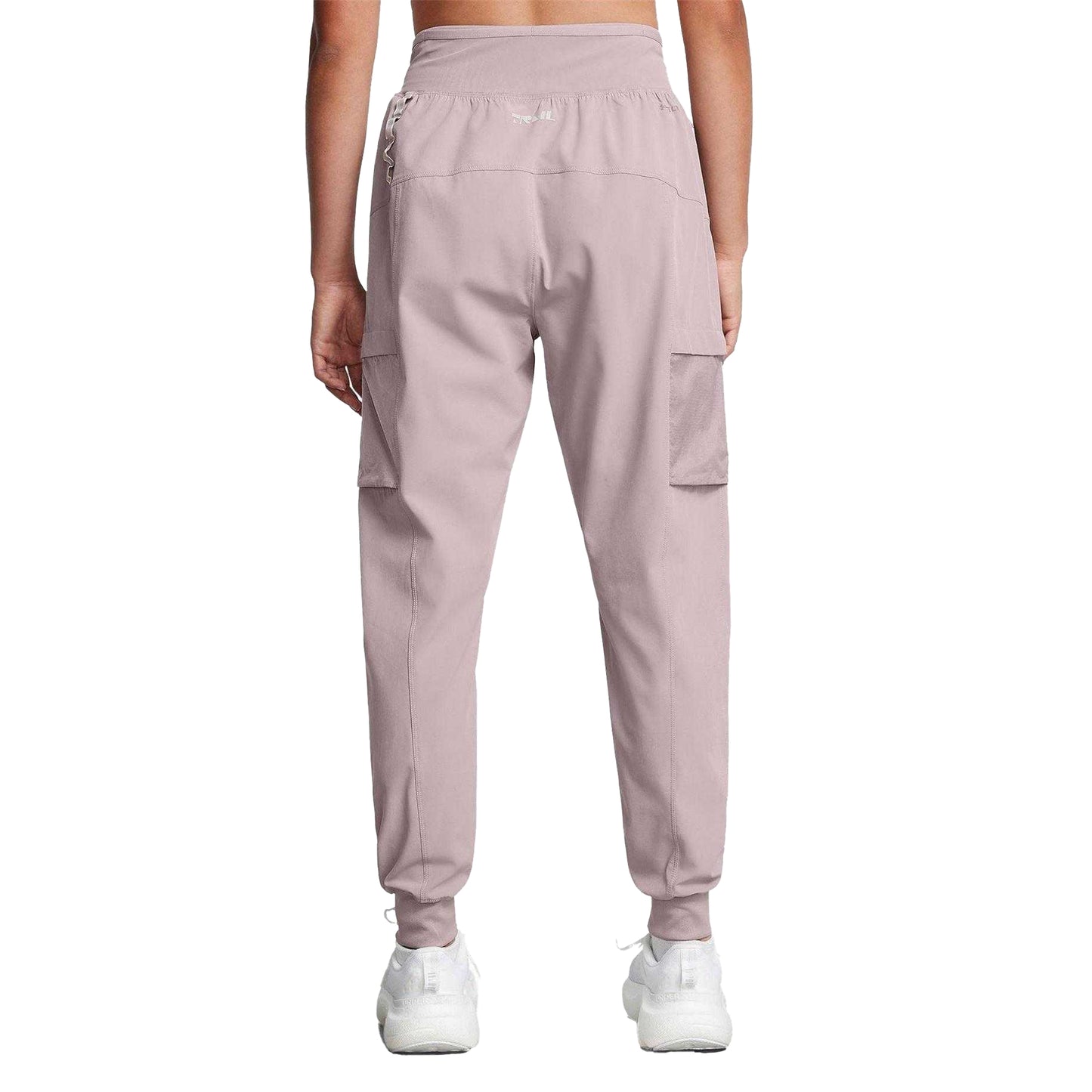 Grey - Back - Under Armour Womens-Ladies Trail Run Side Pocket Joggers