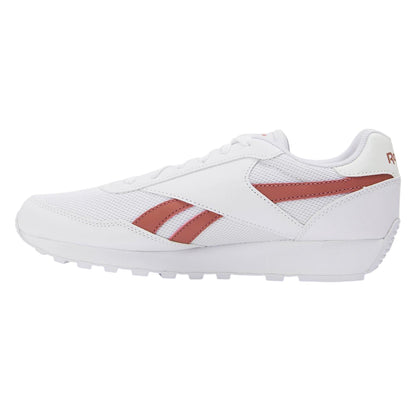 White-Pink Clay - Side - Reebok Womens-Ladies Rewind Run Mesh Trainers