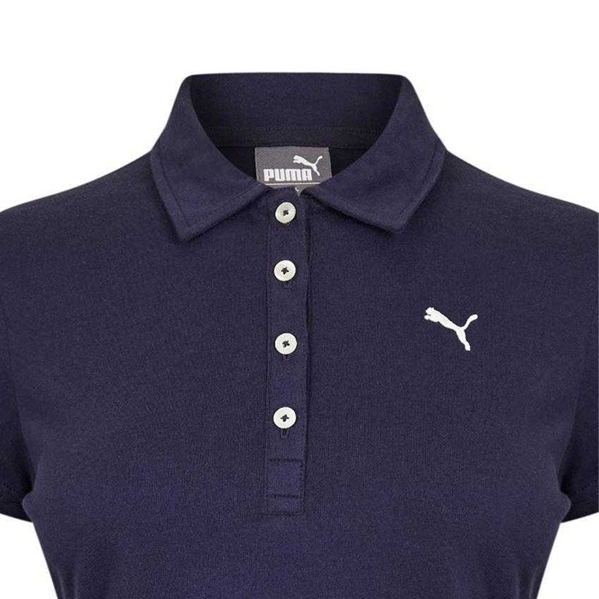 Black - Side - Puma Womens-Ladies Essentials Polo Shirt