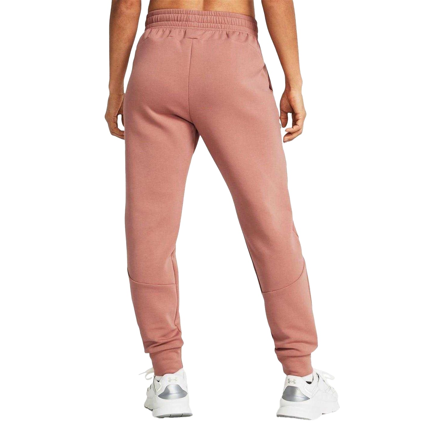 Pink - Back - Under Armour Womens-Ladies Unstoppable Fleece Athletic Joggers