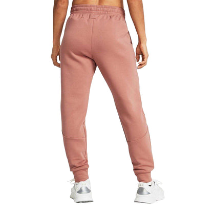 Pink - Back - Under Armour Womens-Ladies Unstoppable Fleece Athletic Joggers