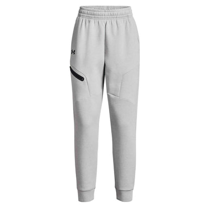 Grey - Front - Under Armour Womens-Ladies Unstoppable Fleece Athletic Joggers