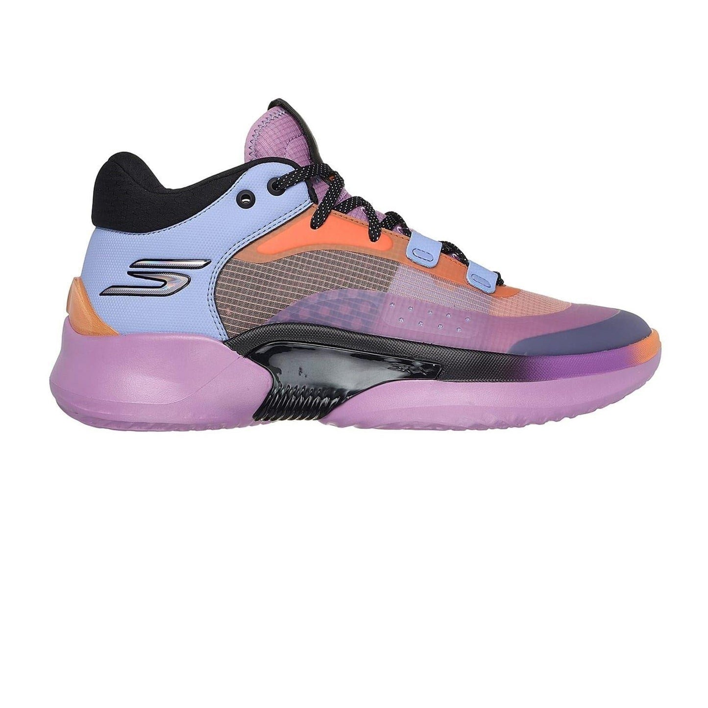 Purple-Orange - Front - Skechers Mens Resagrip Speckle Basketball Trainers