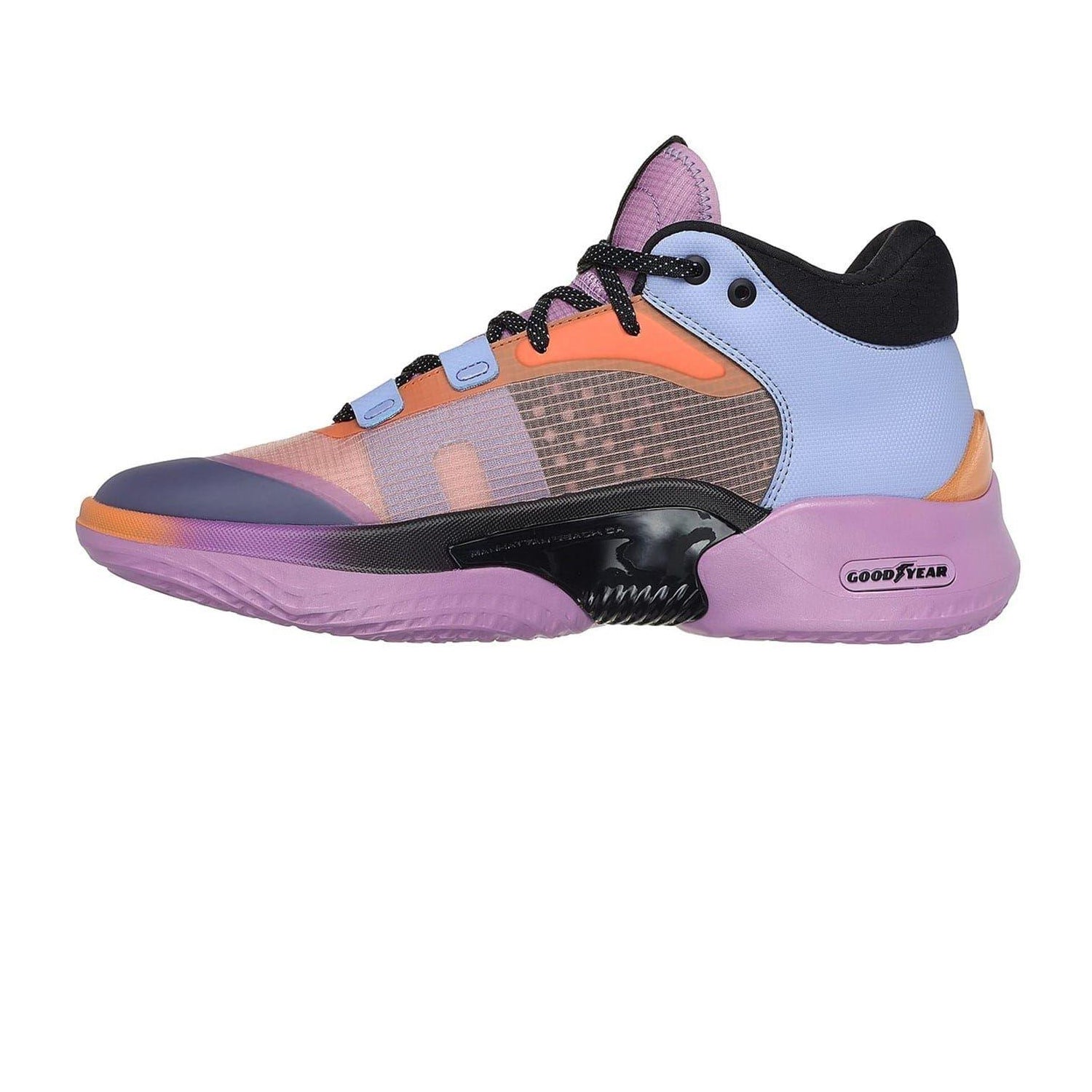 Purple-Orange - Back - Skechers Mens Resagrip Speckle Basketball Trainers