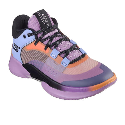 Purple-Orange - Pack Shot - Skechers Mens Resagrip Speckle Basketball Trainers