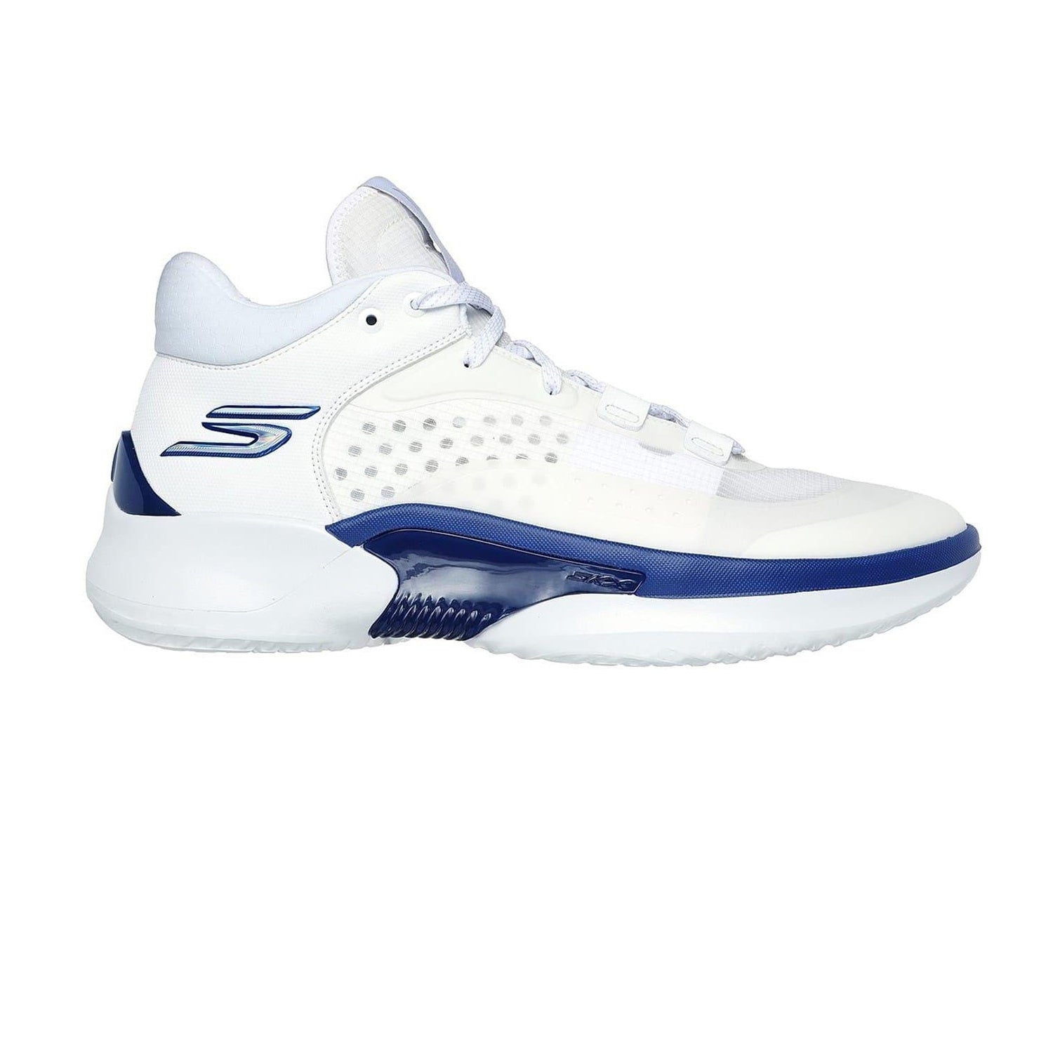 White-Blue - Front - Skechers Mens Resagrip Speckle Basketball Trainers