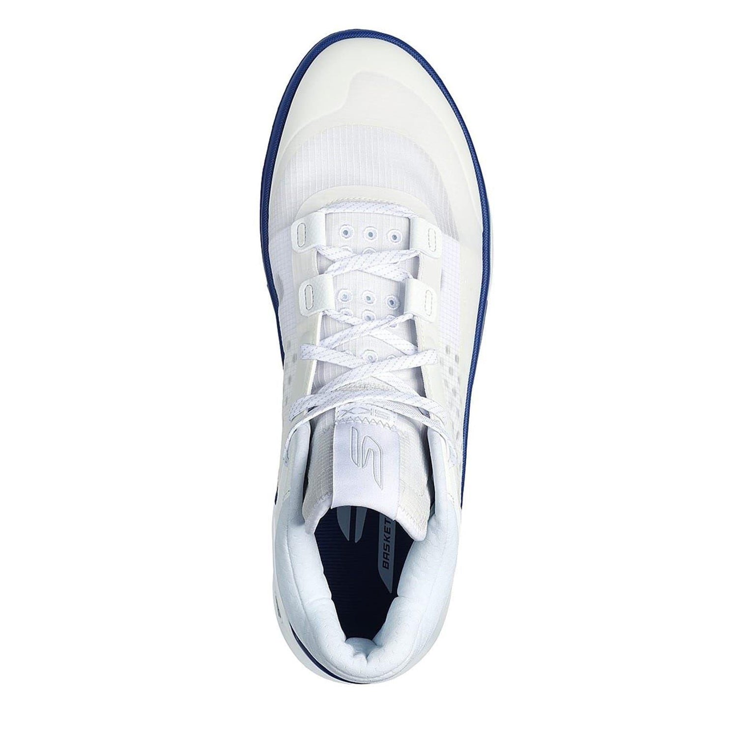 White-Blue - Side - Skechers Mens Resagrip Speckle Basketball Trainers