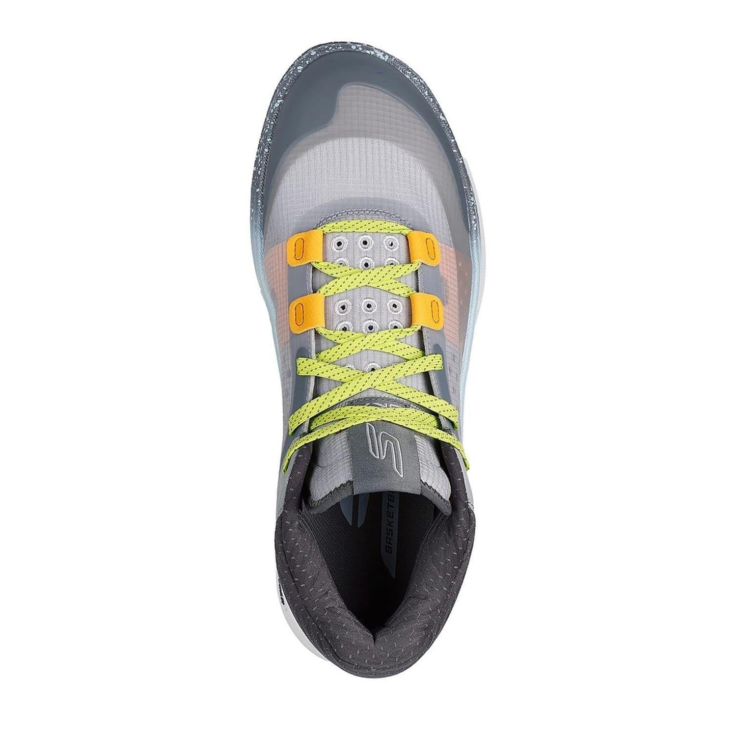 Grey-White - Side - Skechers Mens Resagrip Speckle Basketball Trainers