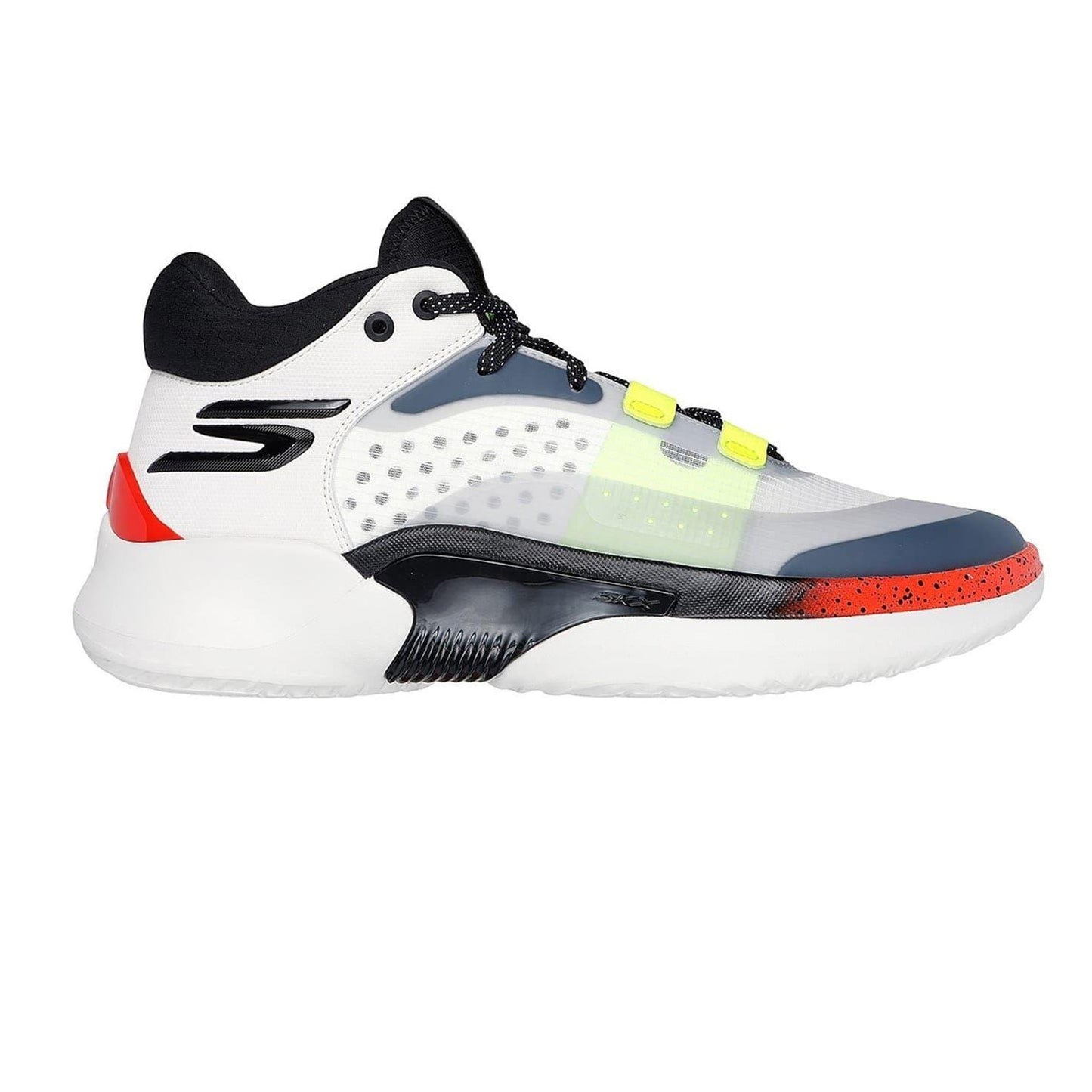 White-Grey - Front - Skechers Mens Resagrip Speckle Basketball Trainers