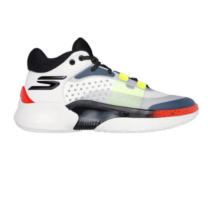White-Grey - Front - Skechers Mens Resagrip Speckle Basketball Trainers