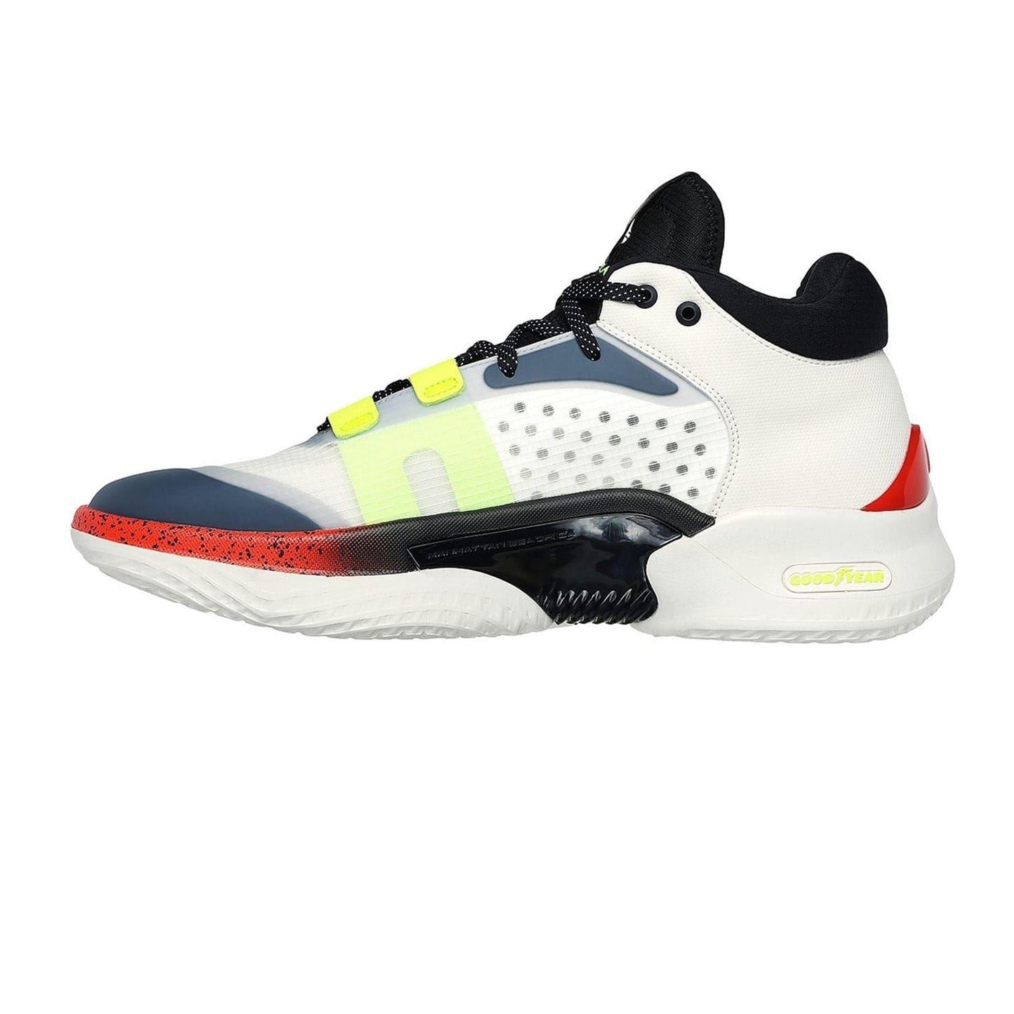 White-Grey - Back - Skechers Mens Resagrip Speckle Basketball Trainers