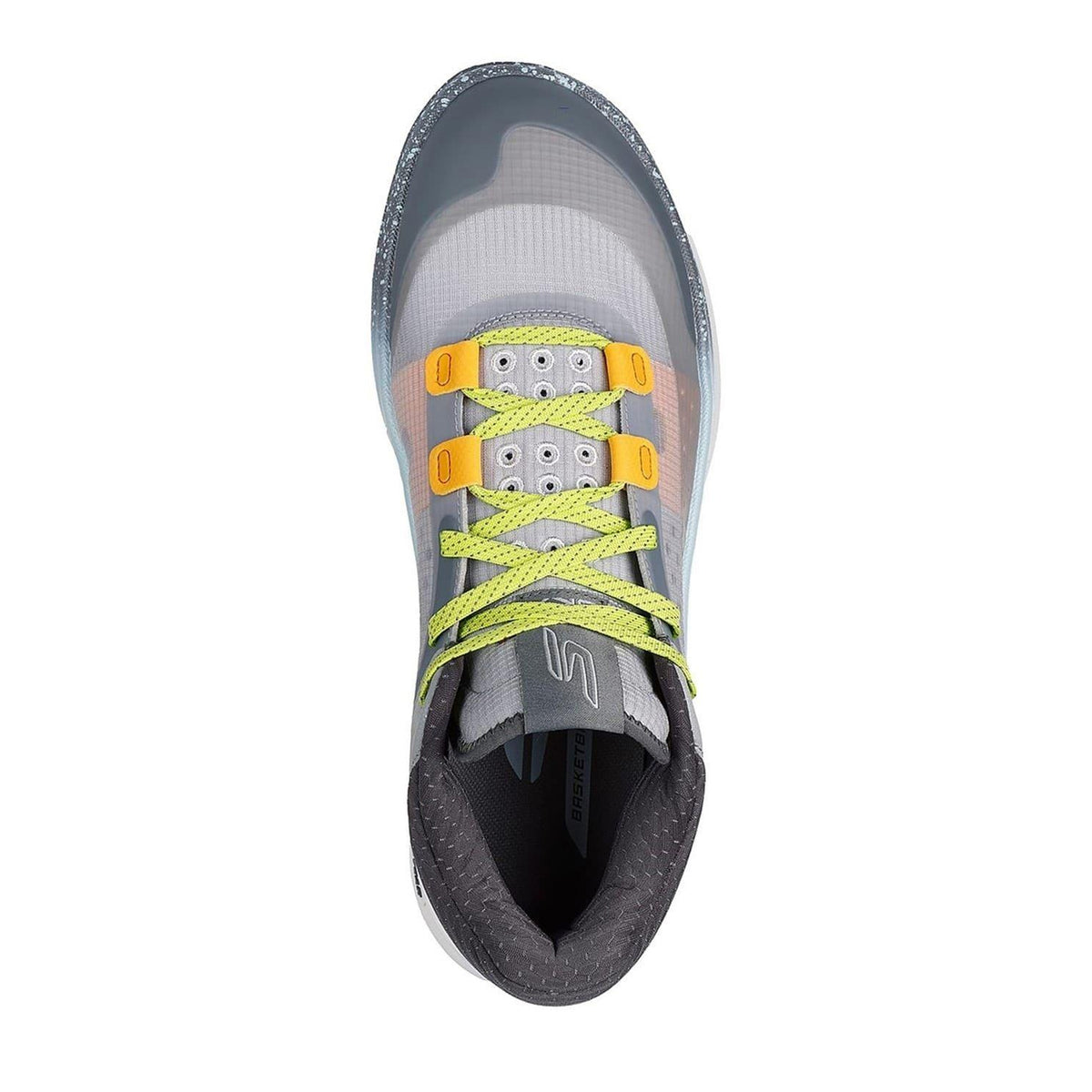 Grey-White - Side - Skechers Mens Resagrip Speckle Basketball Trainers