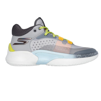Grey-White - Front - Skechers Mens Resagrip Speckle Basketball Trainers