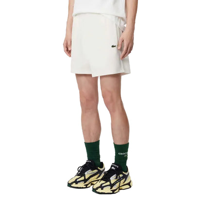 Cream - Side - Lacoste Mens Paris Terrycloth Knitted Regular Shorts