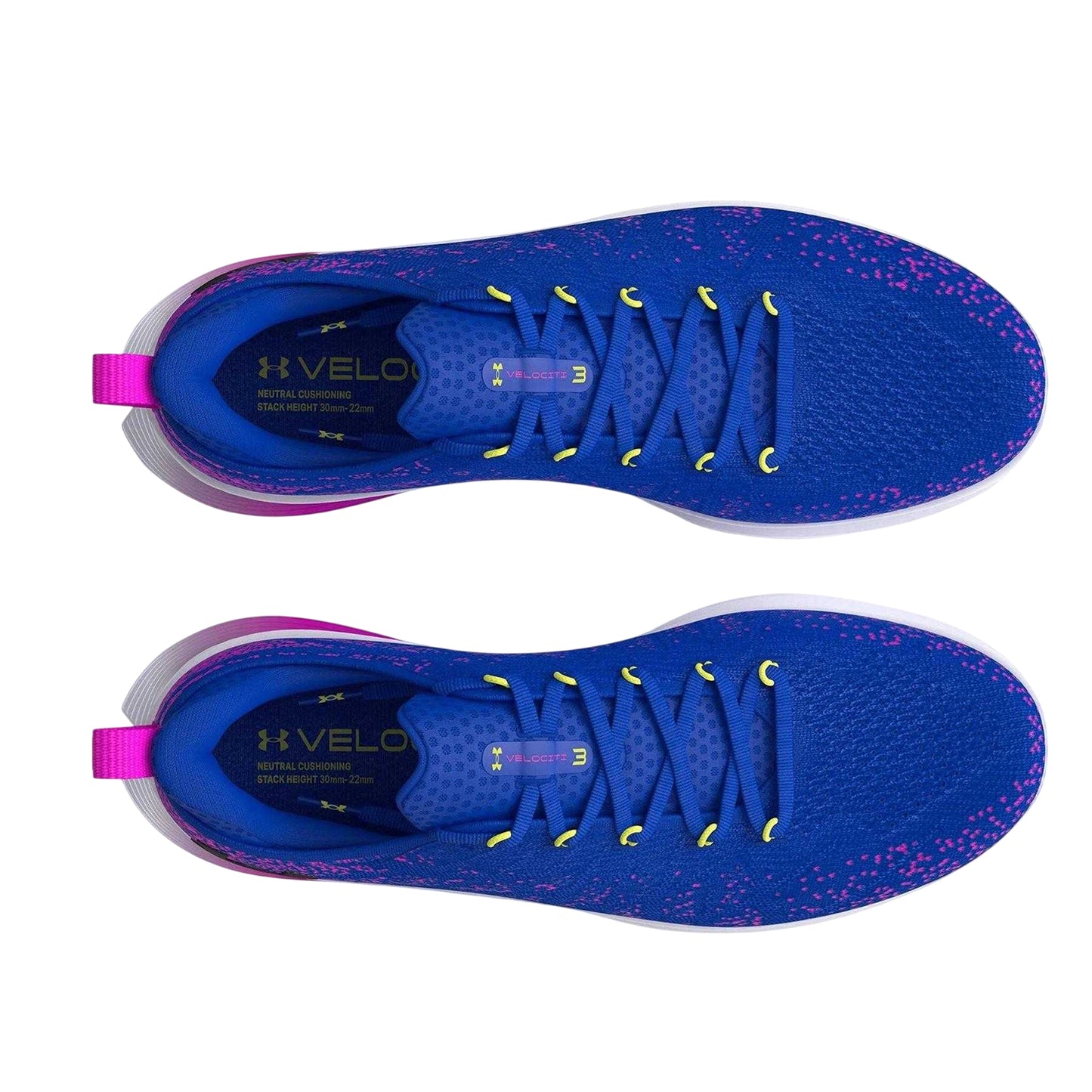 Blue - Side - Under Armour Mens Velociti 3 Running Shoes