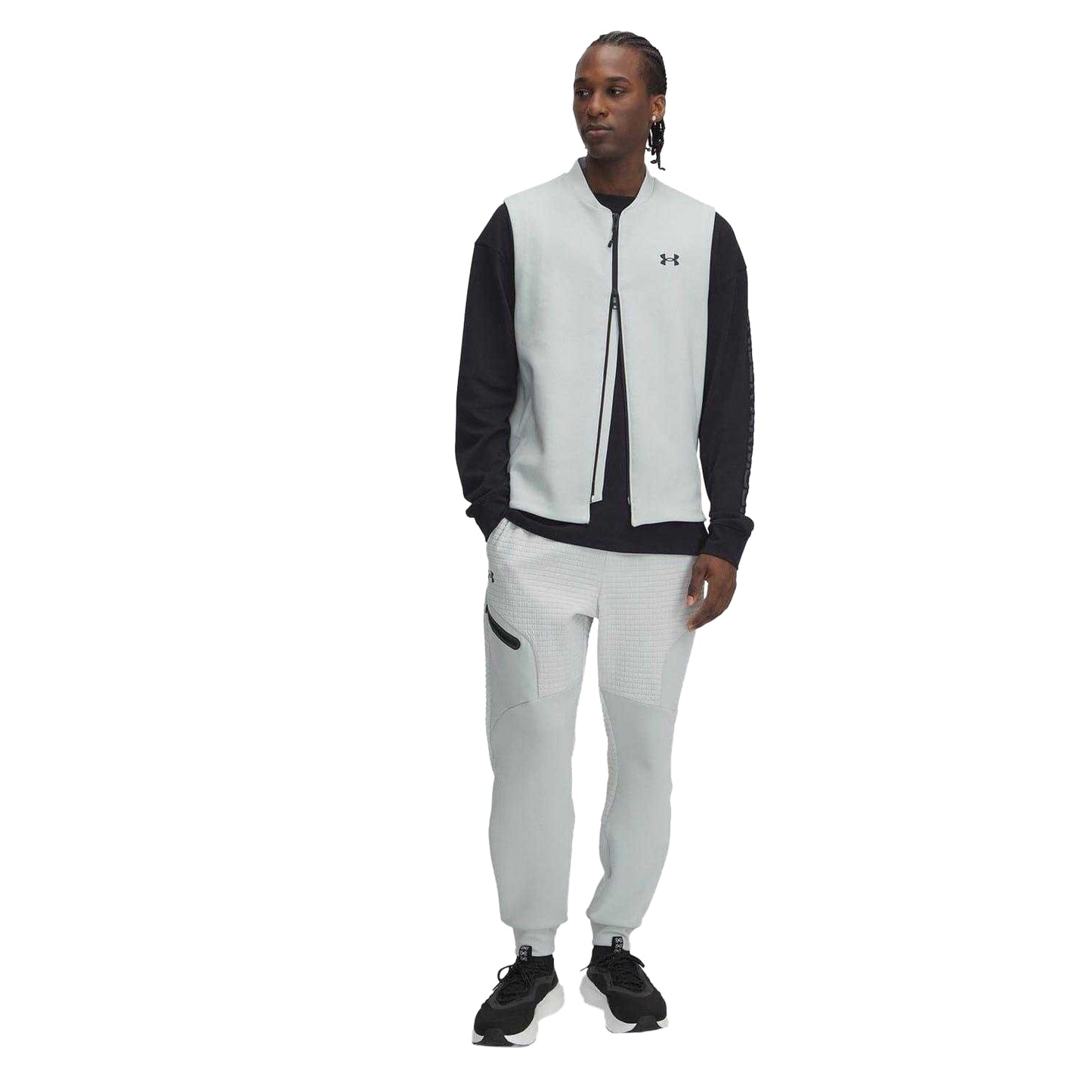 Green - Side - Under Armour Mens Unstoppable Textured Slim Joggers