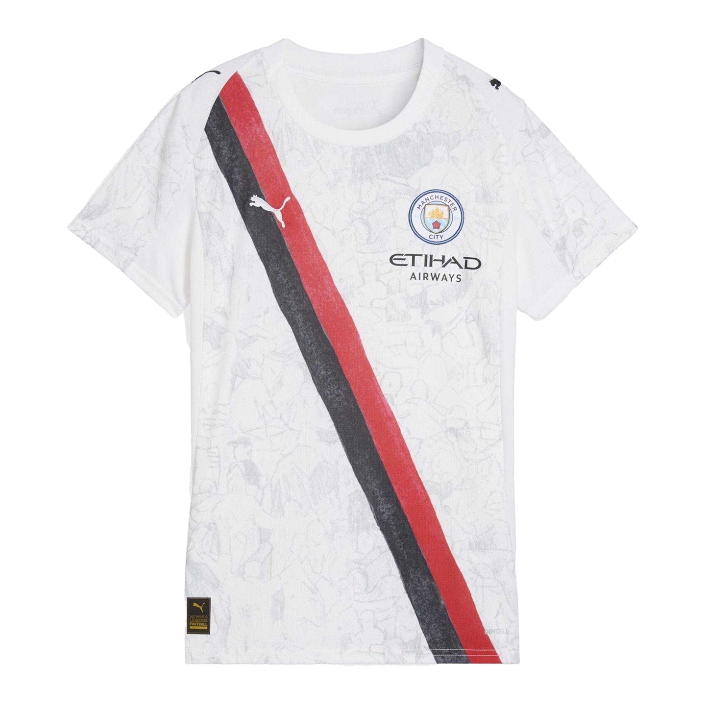 White-Black - Front - Puma Womens-Ladies KidSuper Manchester City FC Performance Football Jersey