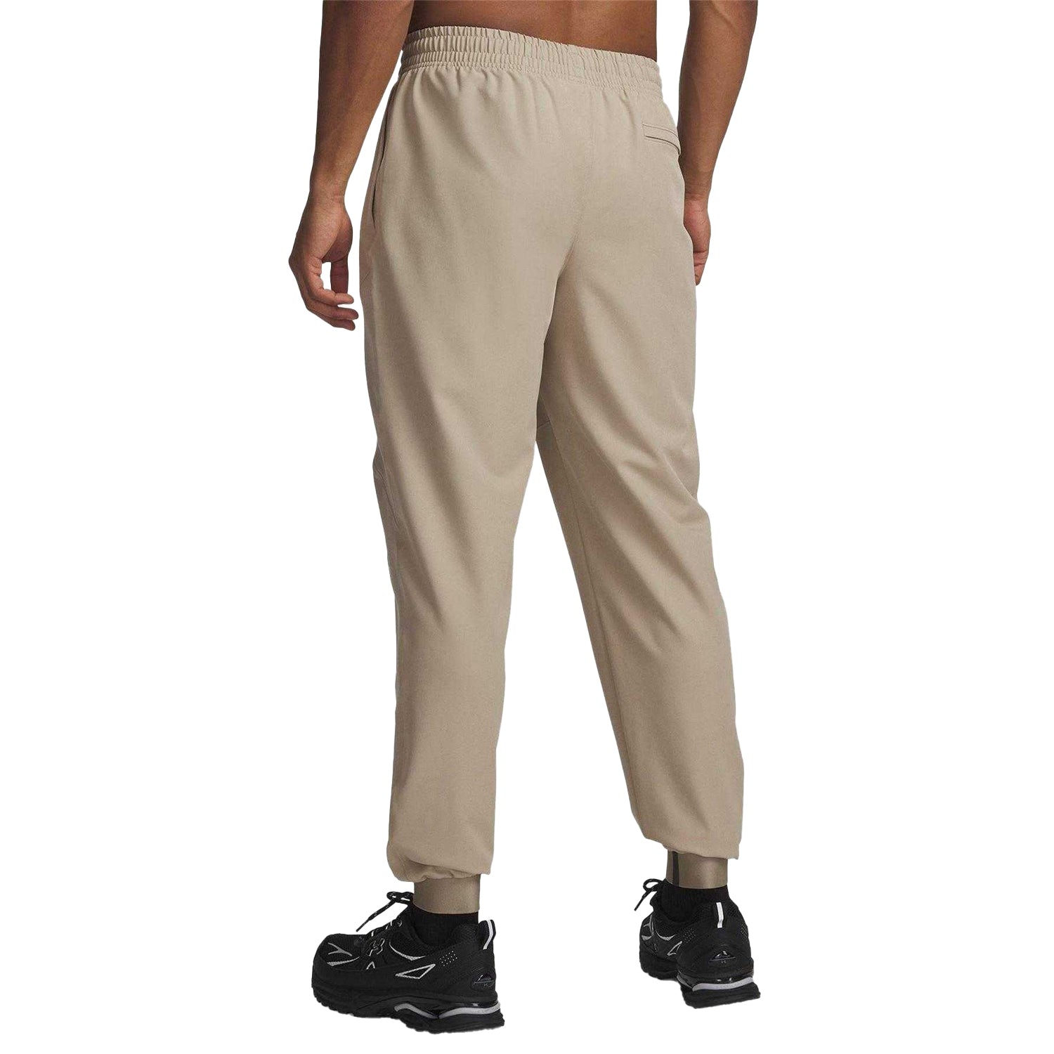 Beige-Black - Back - Under Armour Mens Unstoppable Woven Joggers