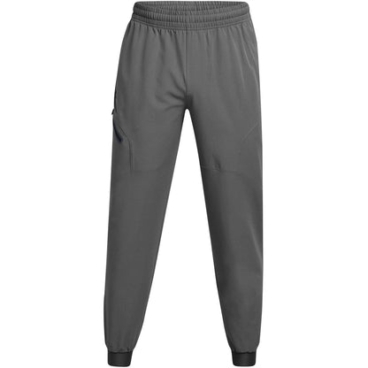 Grey-Black - Front - Under Armour Mens Unstoppable Woven Joggers