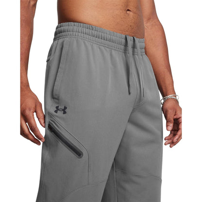 Grey-Black - Pack Shot - Under Armour Mens Unstoppable Woven Joggers