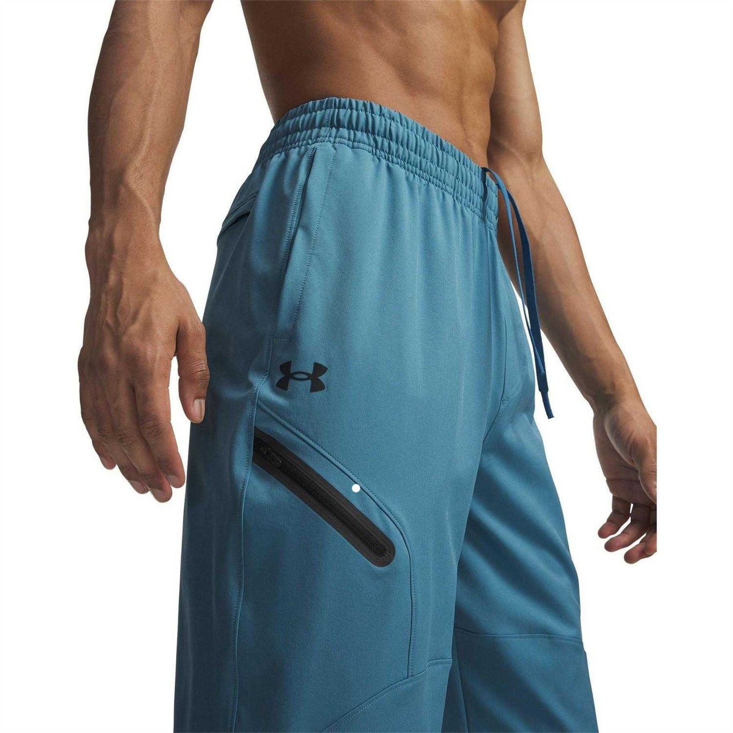 Blue-Black - Side - Under Armour Mens Unstoppable Woven Joggers