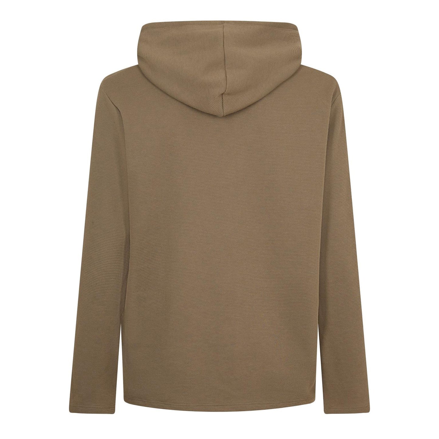 Brown - Back - Boss Mens Waffle Knit Pullover Hoodie