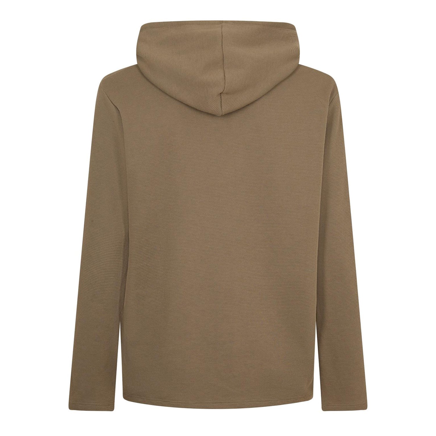 Brown - Back - Boss Mens Waffle Knit Pullover Hoodie