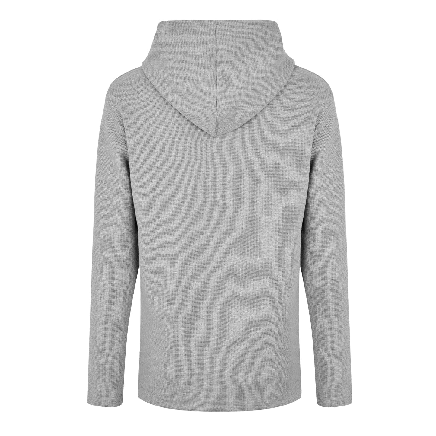 Grey - Side - Boss Mens Waffle Knit Pullover Hoodie